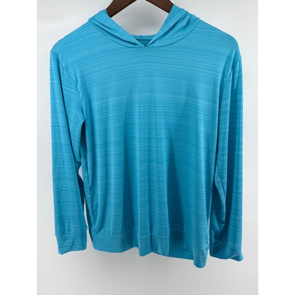 Lands' End Tops - Lands End Blue Striped Hoodie Long Sleeve Athleisure Top Girls L 14 16